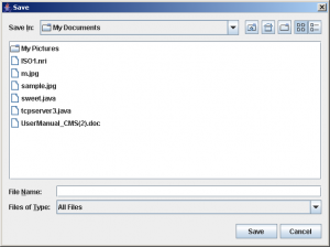 Opening screen of Zipper Save Dialog box Utility