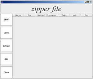 Opening screen of Zipper file and unzipped Utility