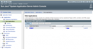 Lunch the web application from admin console